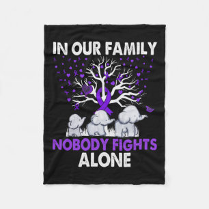 Fights Alone Family Elephants Alzheimerheimer Awar Fleece Blanket