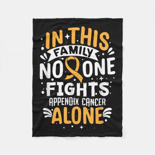 Fights- Appendix Cancer Awareness Supporter Fleece Blanket (Front)