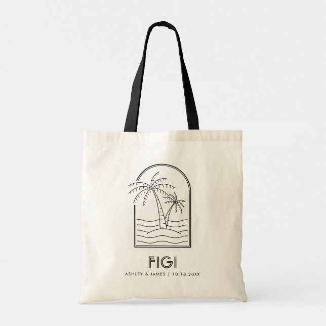 Figi Wedding Weekend Destination Wedding Tote Bag (Back)