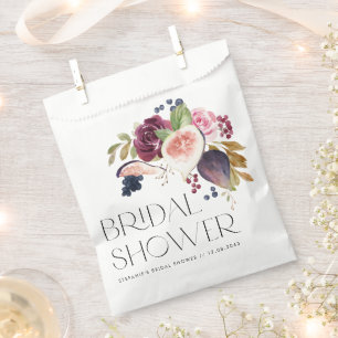 Figs and Berry Autumn Floral Bridal Shower Favour Bags