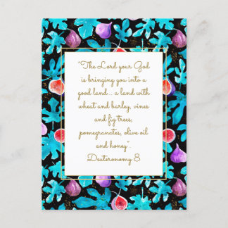 Figs Promised Land Deuteronomy 8 Bible Verse Postcard