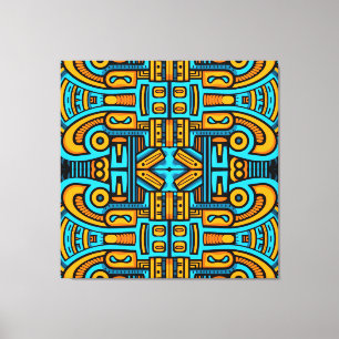Figurative Abstract Bold Blue Orange Canvas Print