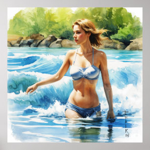 figurative water colour painting poster