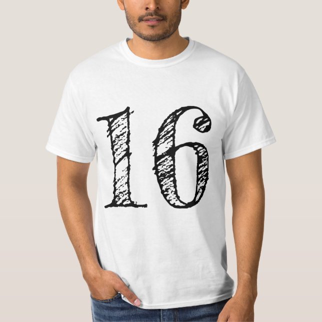 figure 16 number sixteen giant manuscript T-Shirt (Front)