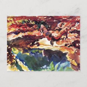 Figure and Pool by Sargent Postcard