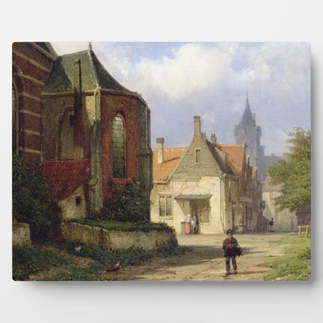 Figure before a Redbrick Church in a Dutch Town (o Plaque (Front)