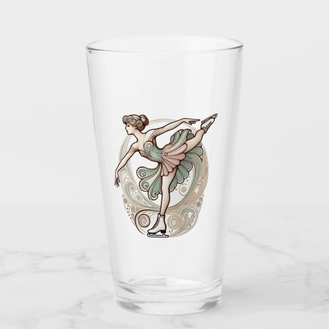 Figure Ice Skater Glass Cup Gift (Front)
