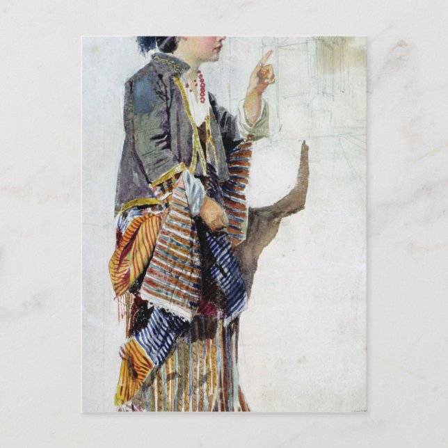 Figure of a girl in Turkish costume, 19th century Postcard (Front)