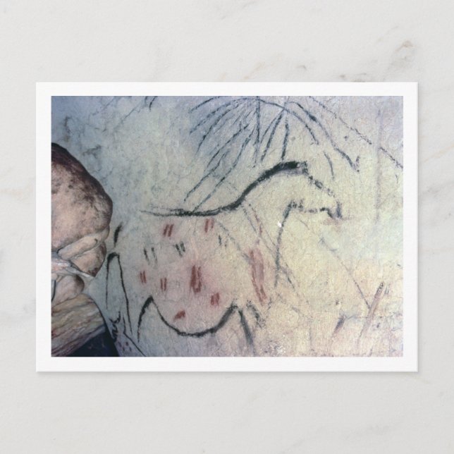 Figure of a pregnant mare with parallel line marki postcard (Front)