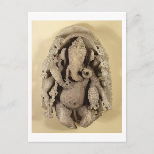 Figure of Ganapati, Chandella Dynasty (sandstone) Postcard (Front)