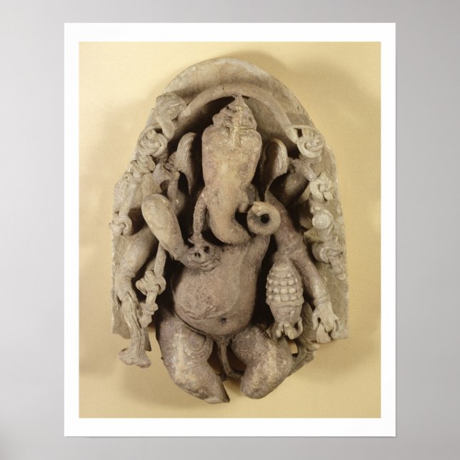 Figure of Ganapati, Chandella Dynasty (sandstone) Poster (Front)