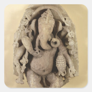 Figure of Ganapati, Chandella Dynasty (sandstone) Square Sticker