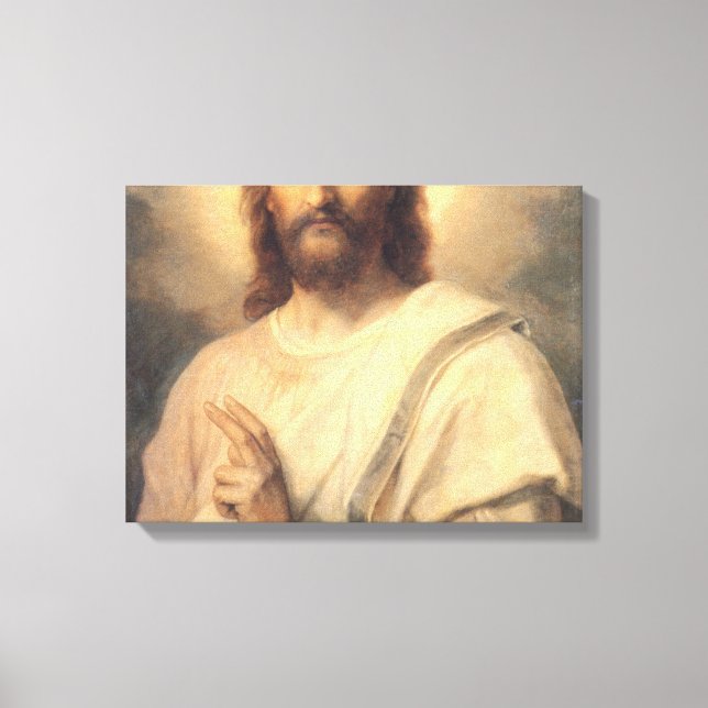 Figure Of Jesus Christ By Heinrich Hofmann Canvas Print (Front)