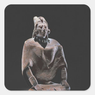 Figure of mayan seated king, from Isle ofJaina Square Sticker