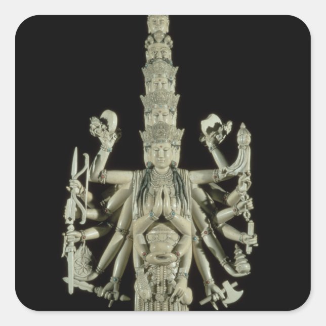 Figure of the Hindu Goddess Kali Square Sticker (Front)