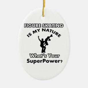 figure skate design ceramic tree decoration