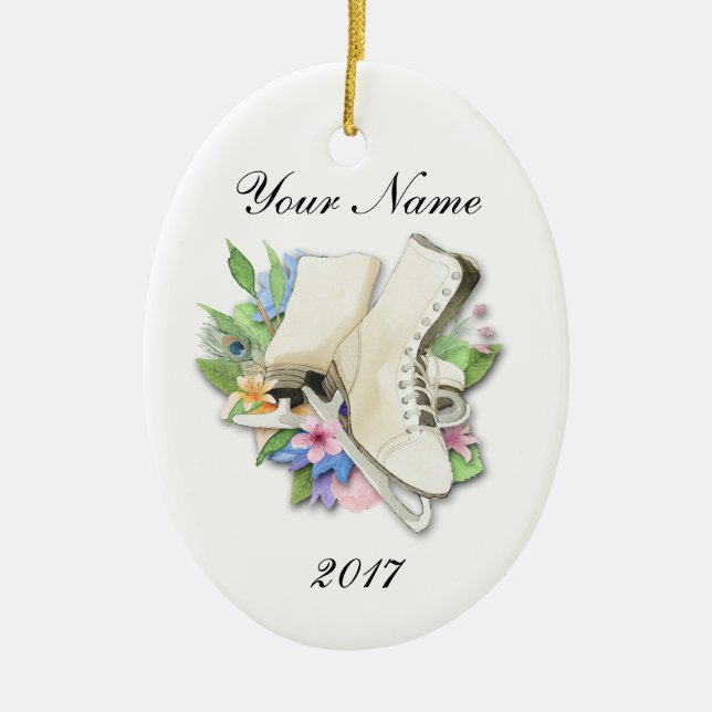 Figure Skate Ornament Custom With Your Name (Front)