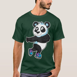Figure Skate Panda Bear Ice Skater Winter Sports T-Shirt
