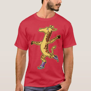 Figure Skater Giraffe Ice Skating Skate Winter Spo T-Shirt