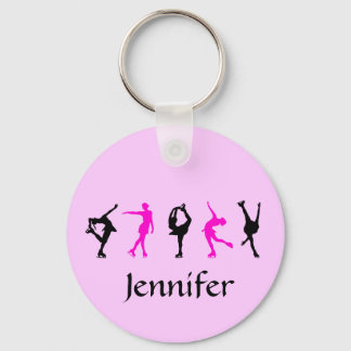Figure Skater Girls & Name Key Chain (pale pink)