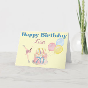 FIGURE SKATER HAPPY 70TH BIRTHDAY CARD