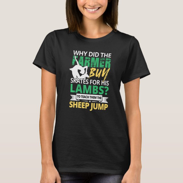 Figure Skater Ice Skating Sheep Jump Lambs Teach T-Shirt (Front)