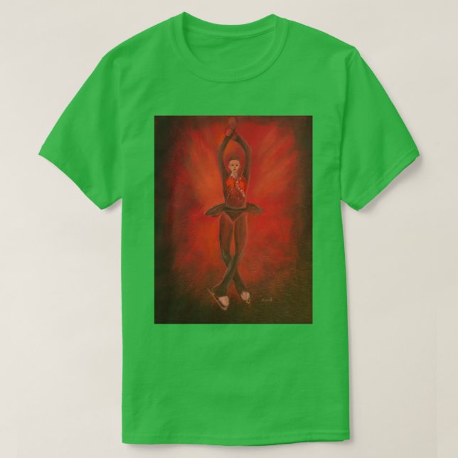 Figure Skater Kamila Valieva a quad jump T-Shirt (Design Front)