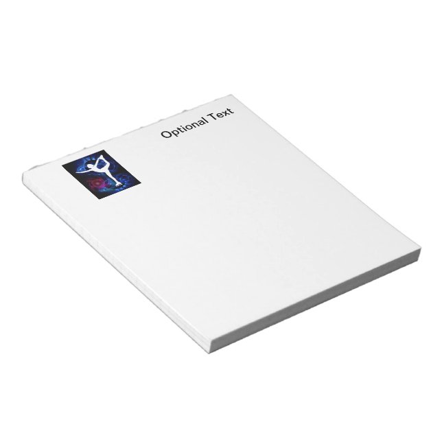 Figure Skater on Technicolor Ice Notepad (Angled)