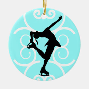 Figure Skater Ornament - Ice Blue - personalise it