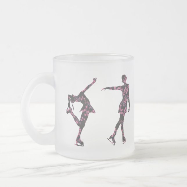 Figure Skater Pattern Frosted Mug (Left)