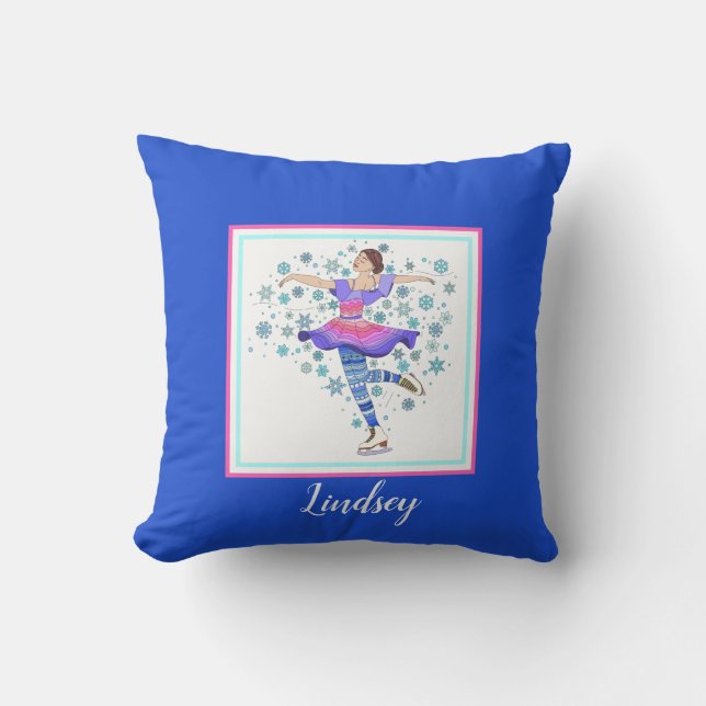 FIgure Skater, personalised Cushion (Front)