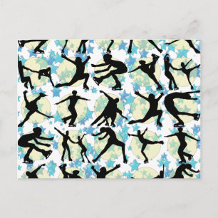 FIGURE SKATERS POSTCARD