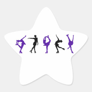 Figure Skaters - Purple & Black Star Sticker