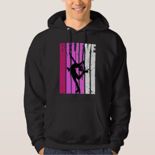 Figure Skates Ice Skating Pink Team Fan Believe Mo Hoodie