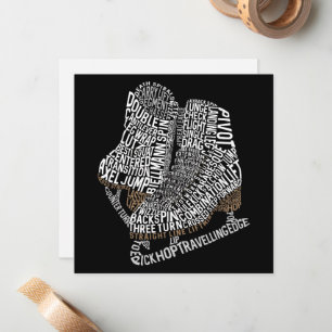 Figure Skates Word Art Ice Skating Card