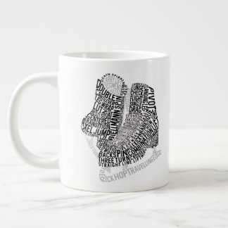 Figure Skates Word Art Ice Skating Large Coffee Mug