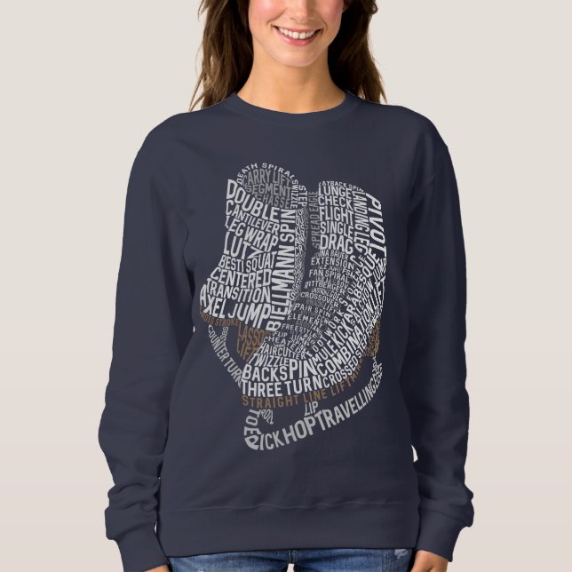  Figure Skates Word Art Ice Skating Sweatshirt (Front)