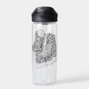Figure Skates Word Art Ice Skating Water Bottle