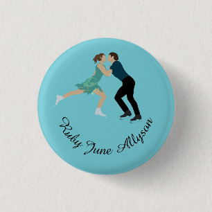 Figure Skating 3 Cm Round Badge