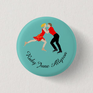 Figure Skating 3 Cm Round Badge