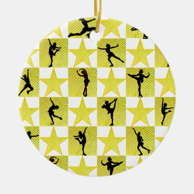 FIGURE SKATING CHRISTMAS QUEEN CERAMIC TREE DECORATION (Front)
