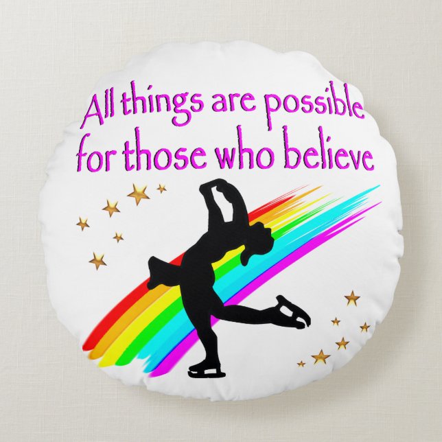 FIGURE SKATING DREAMS ROUND CUSHION (Front)