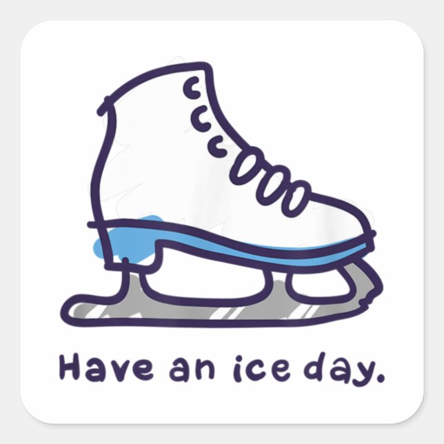 Figure Skating Gifts For Girls Women Men Ice Skate Square Sticker (Front)