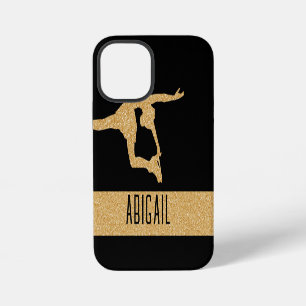 "Figure Skating" gold glitter custom name iPhone 12 Mini Case