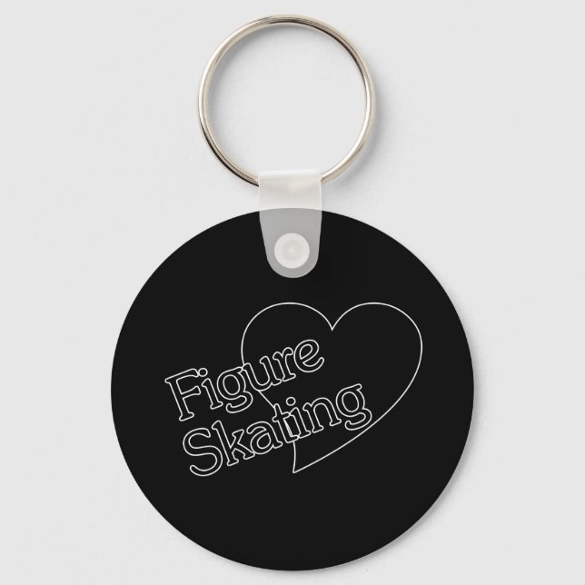 Figure Skating Heart/Love Key Ring (Front)