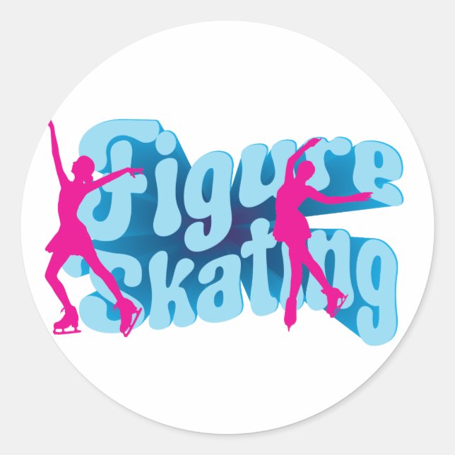 "Figure Skating" ice figure skating Classic Round Sticker (Front)