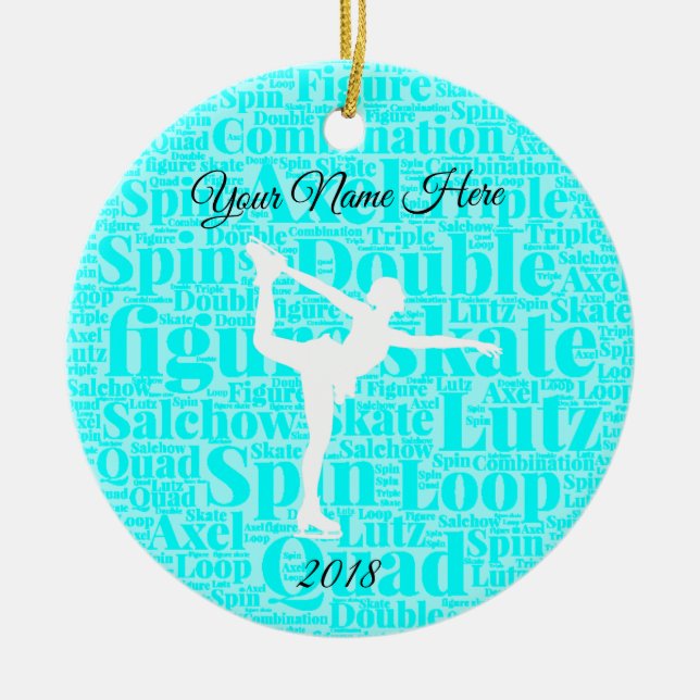 Figure Skating Ice Personalised Ornament (Front)