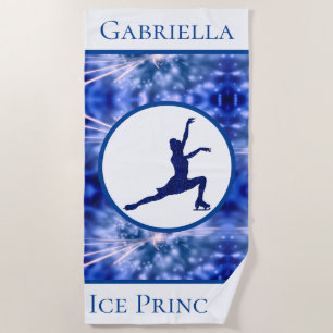 Figure Skating "Ice Princess" Personalised Beach Towel