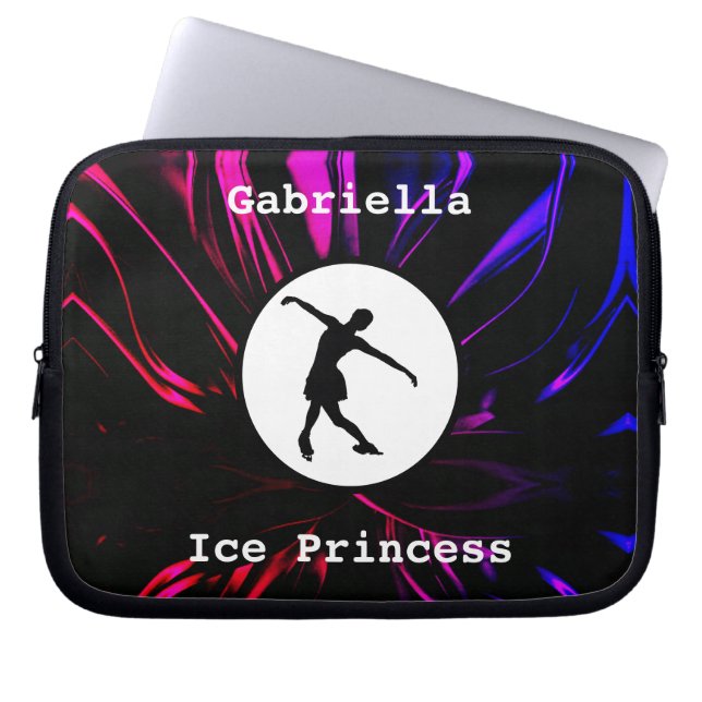 Figure Skating "Ice Princess" Personalised Laptop Sleeve (Front)