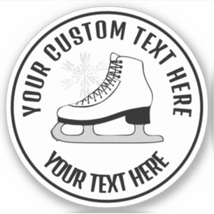 Figure Skating Ice Skate Icon Custom Vinyl Sticker
